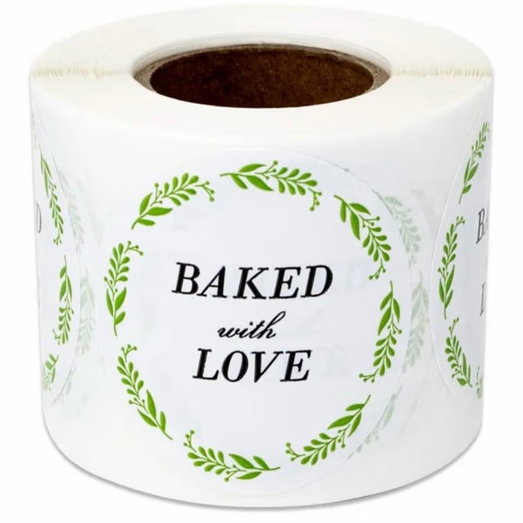 Other - 300 Baked With Love 1.5in Shipping Stickers labels